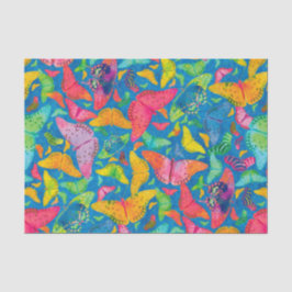 Flutterby Sommer-Schmetterlinge auf Blau Seidenpapier