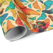 Flutterby tägliche Schmetterlinge auf Beige Geschenkpapier (Rolleneckpunkt)