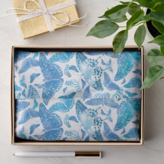Flutterby Winter-Blau-Schmetterlinge Seidenpapier (Geschenk)