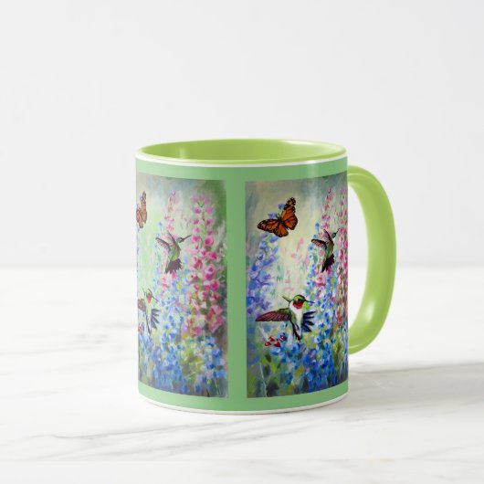 Flutterbyes and Hummers & Summer Mugs & Cups Tasse (VorderseiteRechts)