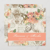 Flutterbyes 'n Rose Elegante Hochzeit Einladung (Vorne/Hinten)