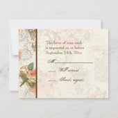 Flutterbyes 'n Rose Elegante Wedding RSVP Card Karte (Rückseite)