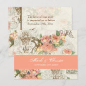 Flutterbyes 'n Rose Elegante Wedding RSVP Card Karte (Vorne/Hinten)