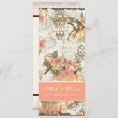 Flutterbyes 'n-Rosen-elegante Menü-Karte Menükarte (Vorne/Hinten)