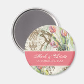 Flutterbyes 'n Tulips Elegant Speichern Sie das Da Magnet (Vorderseite/Rückseite)