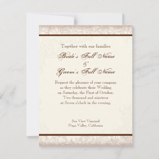 Flutterbyes 'n Tulips Elegante Hochzeit Einladung (Rückseite)