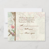 Flutterbyes 'n Tulips Elegante Wedding RSVP Card (Rückseite)