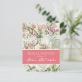 Flutterbyes n Tulpe-elegante Brautparty-Postkarte Einladungspostkarte (Stehend Vorderseite)