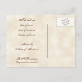Flutterbyes n Tulpe-elegante Brautparty-Postkarte Einladungspostkarte (Rückseite)