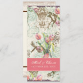 Flutterbyes 'n-Tulpe-elegante Menü-Karte Menükarte (Vorne/Hinten)