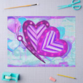 Flutterbys Valentines Folk Art ALL SIZES Seidenpapier (Basteln)