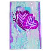 Flutterbys Valentines Folk Art MEDIUM NUR Mittlere Geschenktüte (Vorderseite)