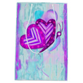 Flutterbys Valentines Folk Art MEDIUM NUR Mittlere Geschenktüte (Rückseite)