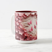 Fluttereleganz: 3D-Tasse des Morgenblicks Zweifarbige Tasse (Vorderseite Links)