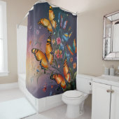 Flutterfarben: Badezimmer mit Schmetterlingen Duschvorhang (Beispiel)