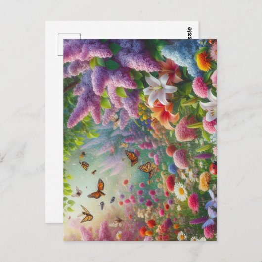 Flutterflor Postkarte (Vorne/Hinten)