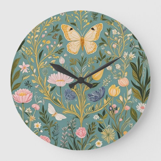 Fluttering Dreamscape Große Wanduhr (Vorderseite)