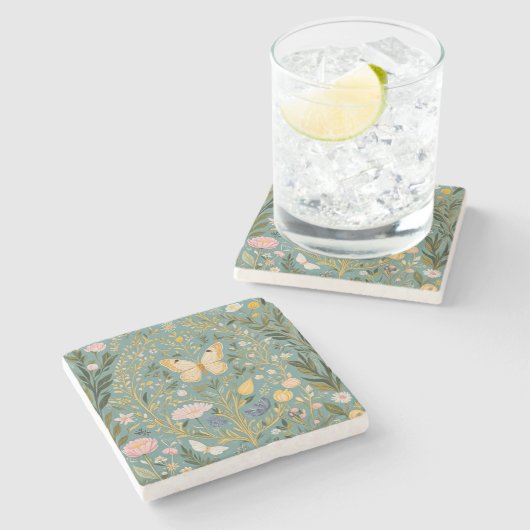 Fluttering Dreamscape Steinuntersetzer (Seitenansicht)