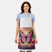 "Fluttering Elegance: Einzigartige Butterfly-Desig Schürze (Getragen)