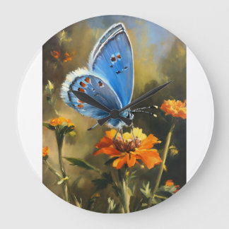 "Fluttering Elegance: Schmetterling Inspiriert Wal Große Wanduhr