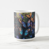 Fluttering Elegance Schönes Schmetterlingsmuster Kaffeetasse (VorderseiteRechts)