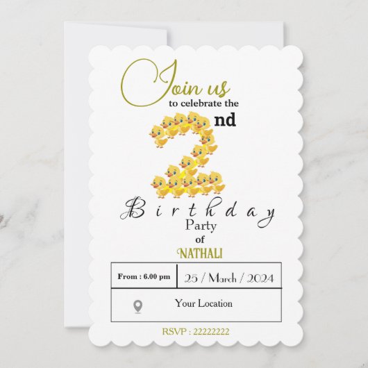 Fluttering Fun Einladung (Vorderseite)