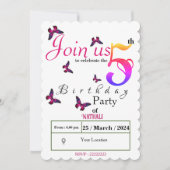 Fluttering Fun Einladung (Vorderseite)