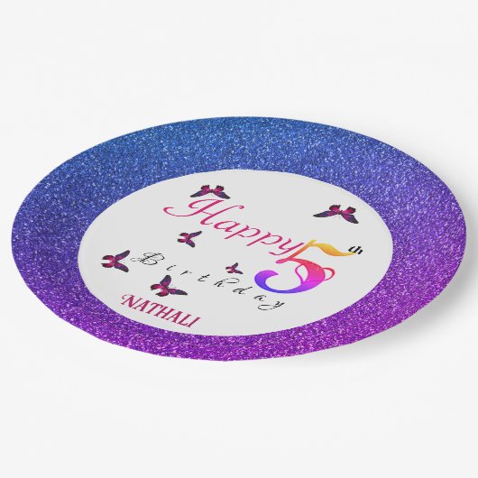 Fluttering Fun Pappteller (Schrägansicht)