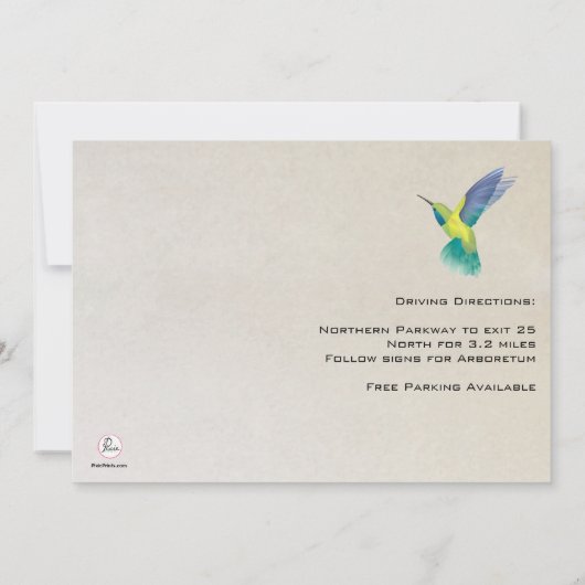Fluttering Hummingbird-Einladung Einladung (Rückseite)