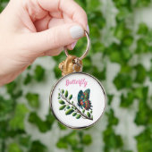 "Fluttering Oasis: Butterfly Branch Schlüsselanhän Schlüsselanhänger (Hand)