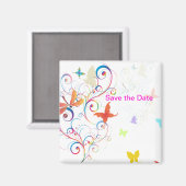 Fluttering um 2, rett Datum der Libellen+Schmetter Magnet (Vorderseite/Rückseite)