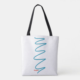 Flux Swirl White Tote Bag - Aquamarin Tasche