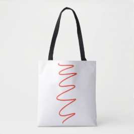 Flux Swirl White Tote Bag - Rot Tasche
