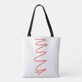 Flux Swirl White Tote Bag - Rot Tasche