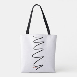 Flux Swirl White Tote Bag - Schwarz Tasche