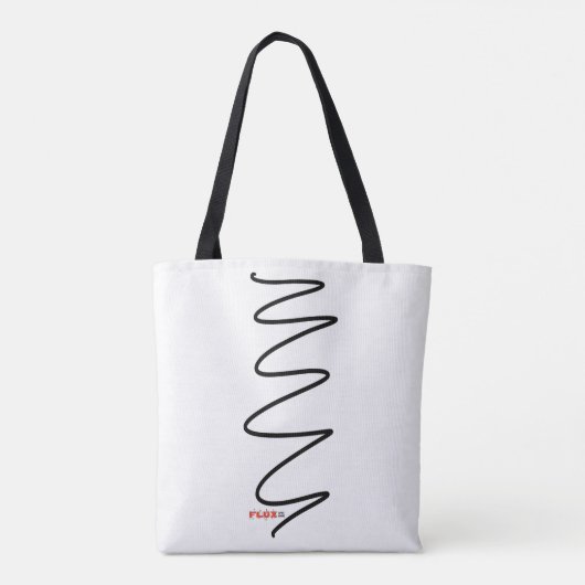Flux Swirl White Tote Bag - Schwarz Tasche (Rückseite)
