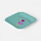 Flverblüffend Birthday Flamingo Pappteller (Gewinkelt)