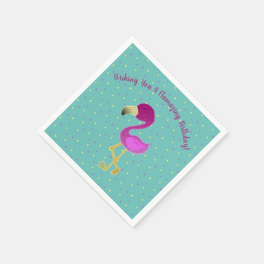 Flverblüffend Birthday Flamingo Serviette (Ecke)