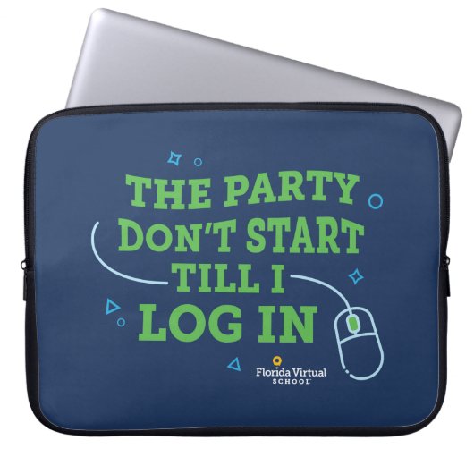 FLVS Die Party beginnt nicht  Laptopschutzhülle (Vorderseite)