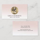 Fly Aerial Yoga Instructor Gold Logo Blush Pink Visitenkarte (Vorne/Hinten)