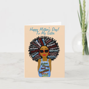 Fly African American Sister Mother's Day Card Karte