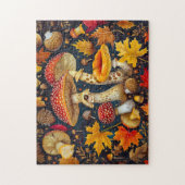 Fly Agariary Mushrooms unter Vollmondlicht Puzzle (Vertikal)