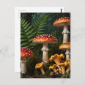 Fly Agaric Mushrooms Forest Botanical Postkarte (Vorne/Hinten)