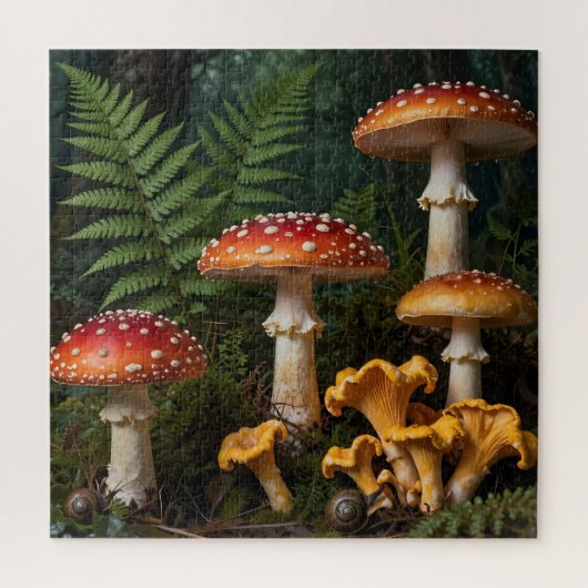 Fly Agaric Mushrooms Forest Botanical Puzzle (Vertikal)