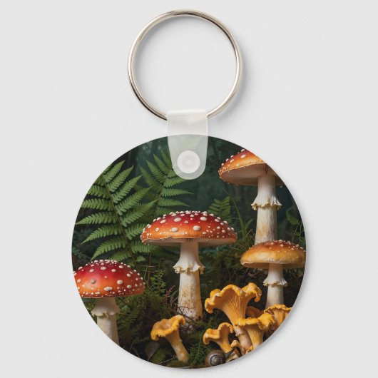 Fly Agaric Mushrooms Forest Botanical Schlüsselanhänger (Vorderseite)
