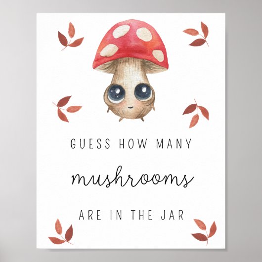 Fly agaric - Wie viele Pilze Baby Dusche Spiel Poster (Vorne)