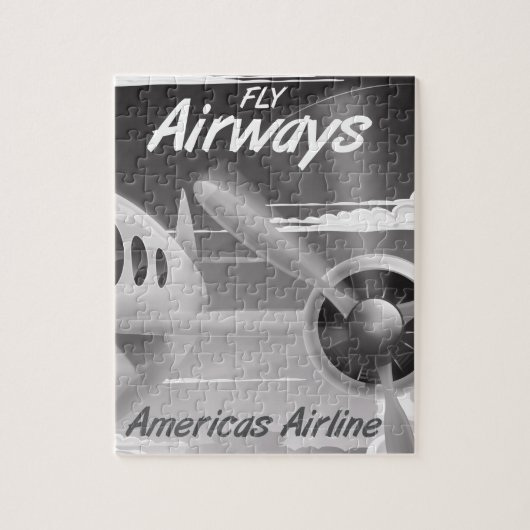 Fly Airways Vintage Reiseplakat Puzzle (Vertikal)