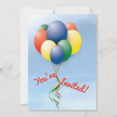 Fly-Away Balloon Bundle Geburtstag Einladung (Vorderseite)