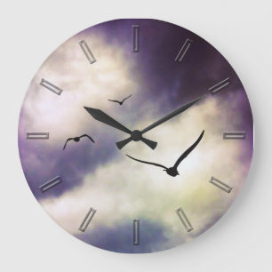 Fly Away bird wall clock Große Wanduhr