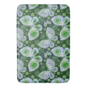 Fly Away Paisley Butterfly Print Green Badematte (Vorderseite Vertikal)